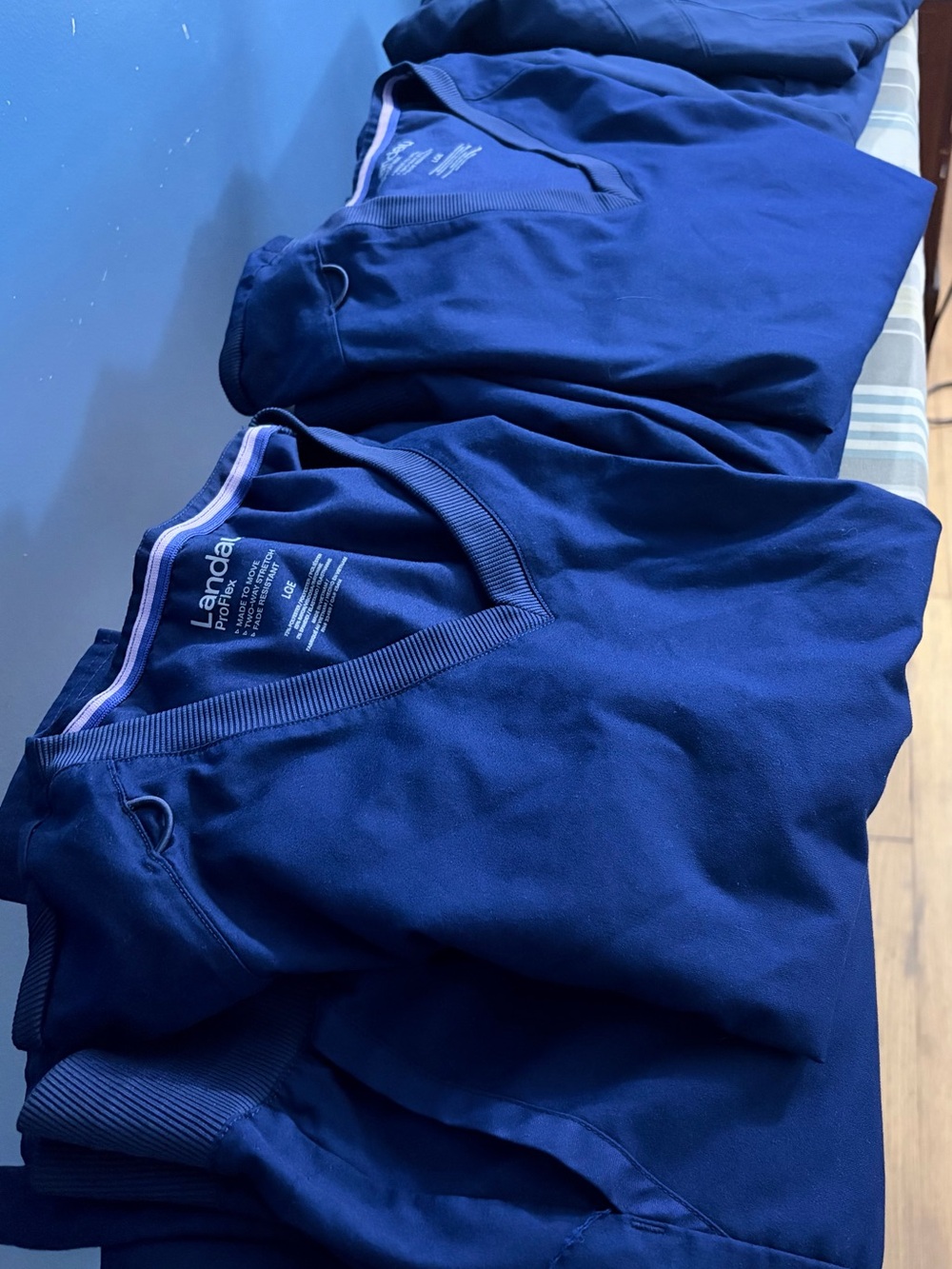 2 Landau V-neck scrub top & straight leg pants & 1 barco one top and pants